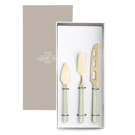 Mepra Fantasia Ice Gold Cheese Knives - 3 Pieces - Sage 10S64403OI