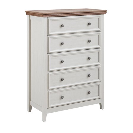 Homeroots 32" White Wood Accent Cabinet With Five Drawers 716331