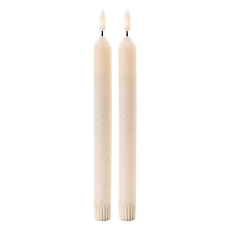 Homeroots Set of Two Beige Flameless Taper Candles, 2PK 633983