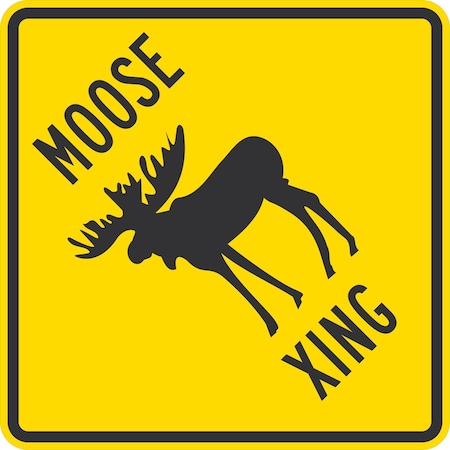 Lyle Moose (Sym) Xing, 30x30, Non-Reflective, Yellow G-15467-NA_30x30