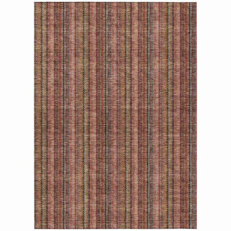 Homeroots 5' X 8' Blush Burgundy And Pink Striped Washable Indoor Outdoor Area Rug 615032