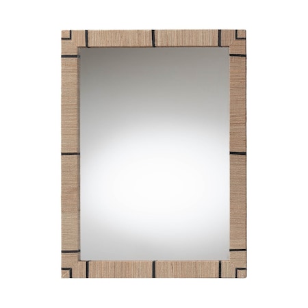 Bali & Pari Mirai Bohemian Woven Grasscloth Rectangle Accent Mirror 255-14042-ZORO
