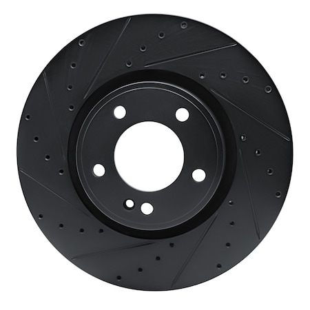 Dynamic Friction Co DFC Brake Rotor - Drilled and Slotted - Black 633-63176L