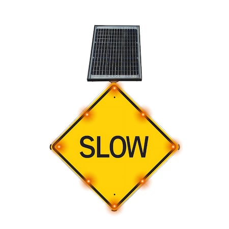 Stop-Lite LED Solar SLOW Sign 36 in (HIP) SS-0003600HA-YD2