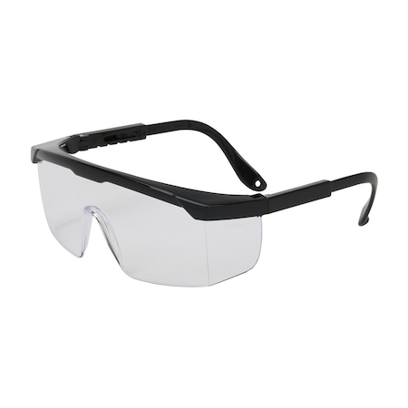 Bouton Optical Semi-Rimless Safety Glasses with Black Frame, Clear Lens and Anti-Scratch Coating 250-24-0000
