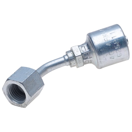 Gates Female Komatsu Style Japanese Metric Swivel - 45 Bent Tube MegaCrimp G25911-1010