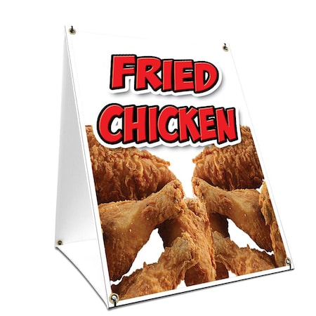 Signmission Fried Chicken, 24 Inch x 18 Inch A-frame Yard Sign, Plastic Sign SBC-1824-Fried Chicken