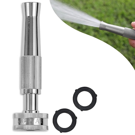 Morvat Nickel Plated Brass Metal Twist Garden Hose Nozzle MOR-NP-BNOZZLE-2-A