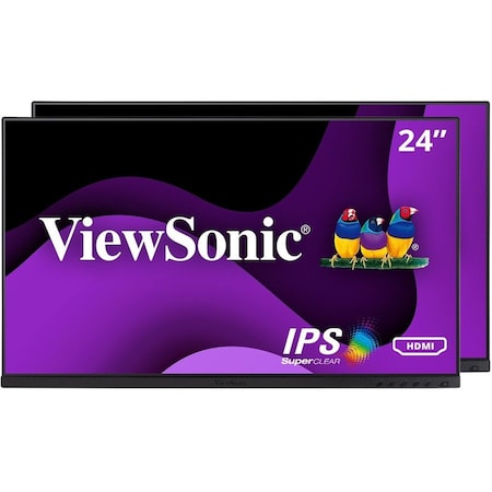 Viewsonic 24" Dual Pack Head-Only 1080p IPS Monitors with HDMI, DP, and VGA. VG2448A2_H2