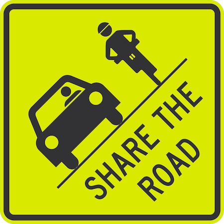 Lyle Share The Road (w/graphic), 24x24, Diamond Grade, Yellow Green G-12609-DG_24x24
