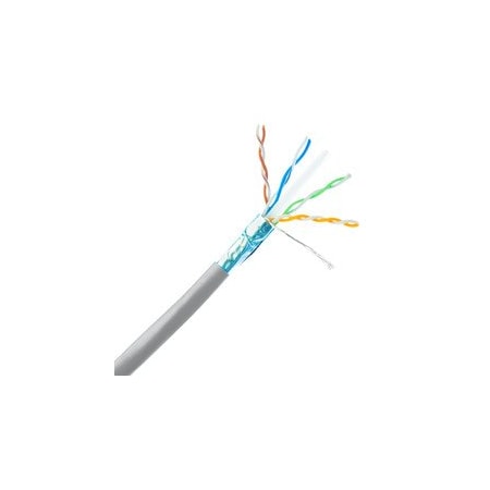 Cable Wholesale Bulk Shielded Cat6a Gray Ethernet Cable, 10 Gigabit, Solid, 500 Mhz, 23 AWG, Spool, 1000 foot 13X6-521NH