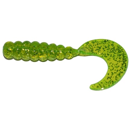 Big Bite Baits 2 in. Fat Grub, Chartreuse Shine, 10PK FG203