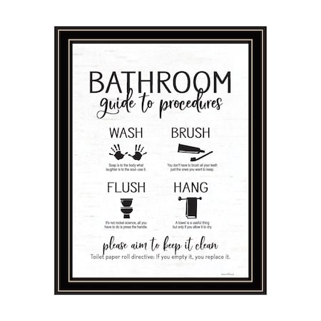 Homeroots Bathroom Guide Black Framed Print Bathroom Wall Art 530102