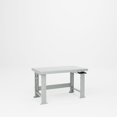 Pucel Steel Top Hydraulic Bench, 28 in W x 48 in D x 29 in-41 in H, Light Blue HBS-2848-M12