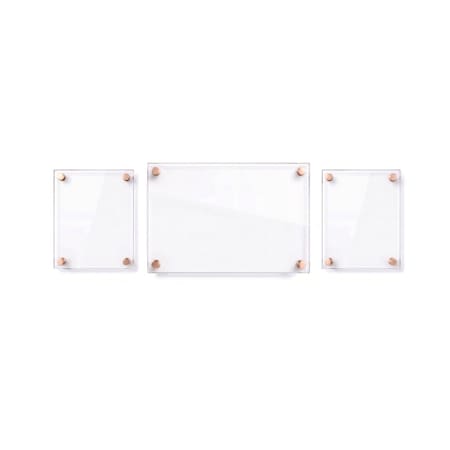 Azar Displays Floating Acrylic Gallery Wall Frame Set, 1" Stand off, Rose-Gold, 3PK 105707-ROSE