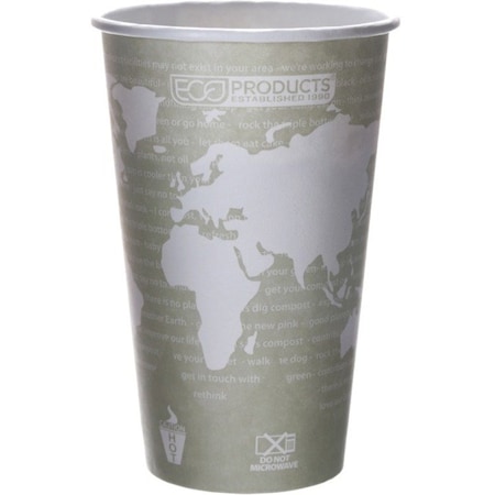 Eco-Products EPBHC16WAPK World Art Renewable Resource Hot Cups, 16 oz, Seafoam Gree EPBHC16WAPK