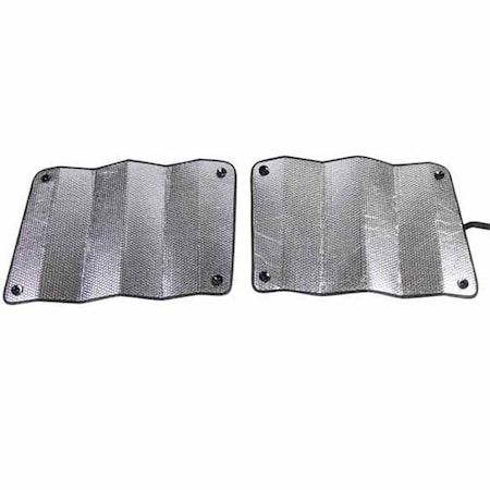 Replacement For Peterbilt 389 Glider Year 2017 2 Piece Accordion Fold Reflective Thermal Windshield