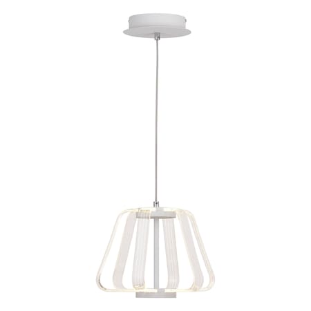 Vaxcel Ridgeway 1 Light White Integrated LED Contemporary Cage Pendant Light P0387