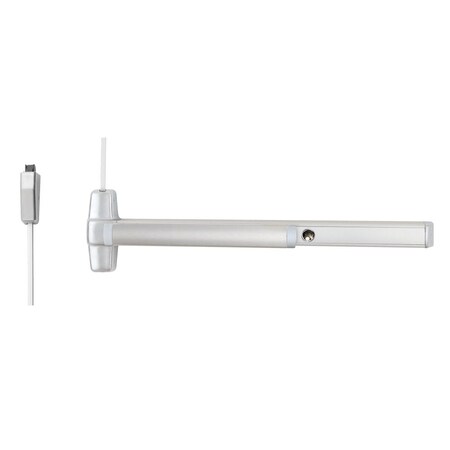 Von Duprin Grade 1 Surface Vertical Rod Exit Bar, 36in, Less Bottom Rod, Cylinder Dogging, Satin Chrome CD9827EO 3 26D LBR