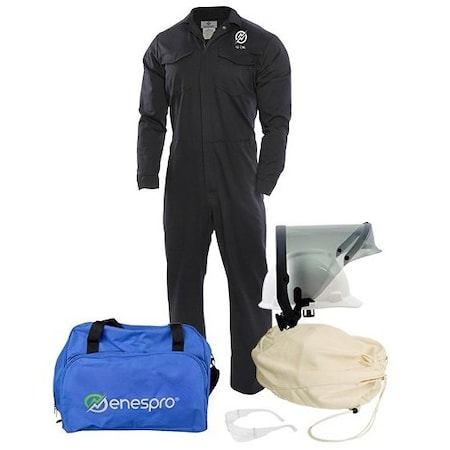 National Safety Apparel Coverall Arc Flash Kit, Navy, L, 9 oz KIT2CV11NGLG