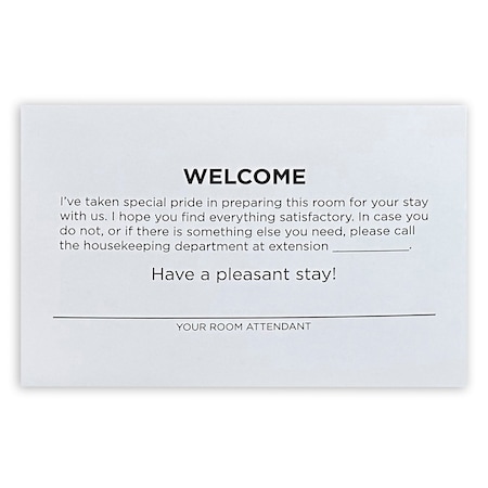 Rdi Housekeeping/Welcome Card 100cs, 100PK S-HK-GEN-2409