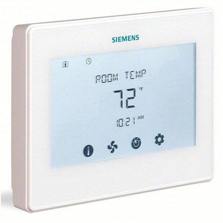 Siemens Line Voltage Thermostat, Digital Touch Screen, Wall Mount, 24V AC, White RDY2000