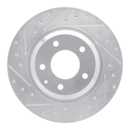 Dynamic Friction Co DFC Brake Rotor - Drilled and Slotted - Silver 631-80044L