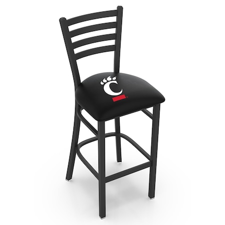 Holland Bar Stool Co 25" Blk Wrinkle Cincinnati Stationary Counter Stool, Ladder Back L00425Cincin