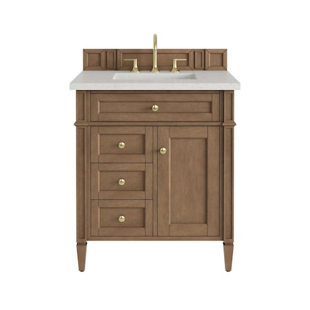 James Martin Vanities Brittany 30" Single Vanity, Pecan w/ 3 CM Lime Delight Silestone Top 655-V30-PCN-3LDL