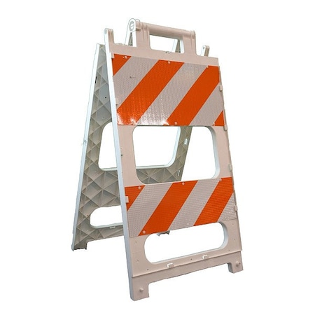 Plastx TrafficBarricade, White, 24-1/2inW 97-01-502-03