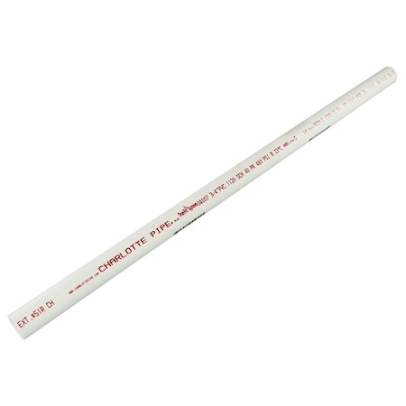 Genova Charlotte Pipe Pipe, 34 in, 2 ft L, SCH 40 Schedule, PVC, White PVC 04007 0200R