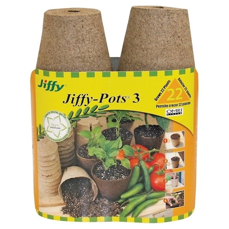 Jiffy 22X3 Round Peat Pots, Canadian Sphagnum Peat Moss/Wood Pulp JP322