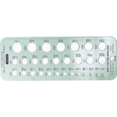 General Tools Drill Gauge, Stainless Steel 24