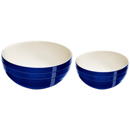 Staub Ceramic 2-pc Nested Mixing Bowl Setand, Dark Blue 1029122