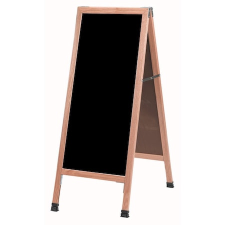 Aarco A-Frame Sidewalk Board, Black Acrylic Board and Solid Red Oak Frame, 42''Hx18''W A-3P