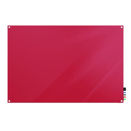 Ghent Harmony Glassboard w/ Standoffs, Non-Magnetic, Square Corners, 2'H x 3'W, Rose HMYSN23RS