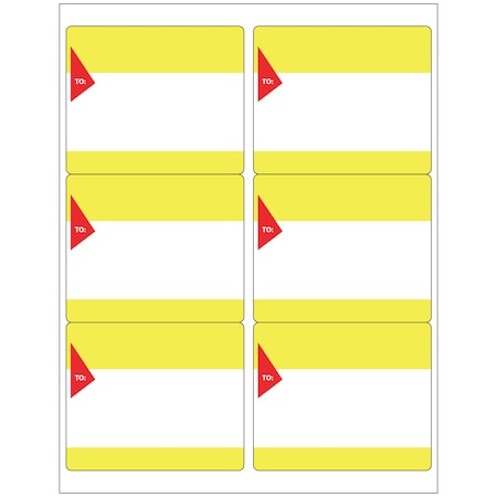 Tape Logic Blank To/From Labels - Yellow/Red, 600PK LLTFYR