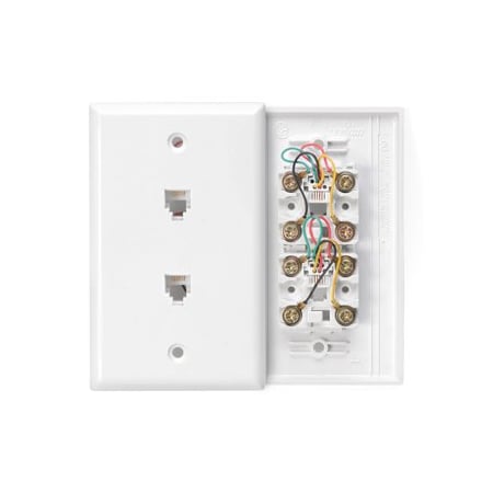 Leviton Telephone Wall Jack, White 40244-W