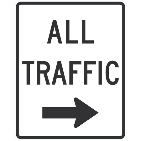 Lyle All Traffic (Right Arrow), 36x48, High Intensity Prismatic, White G-16563-HI_36x48