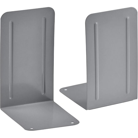 Acrimet Steel Metal Bookends for Shelves, Heavy Duty, for Large books, Silver, 2PK 292.1