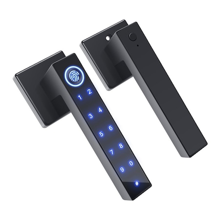 Wrightmaster Single Cylinder Smart Door Handle with Fingerprint, IC Card, Passcode, APP, Mechanical Key ZR-SF043