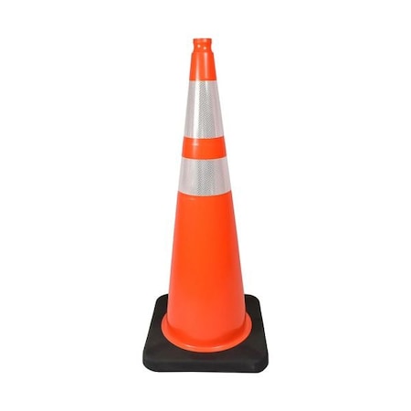 Interstate Safety 36 Inch PVC 10lbs Traffic Cone with Dual- Reflective Bands - Orange 50036