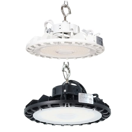 Led Lighting Supply 120/160/200W Adjustable UFO High Bay, 19800-33000 lm, 4000K/5000K, 100-277V, White Housing LLS-HB-200A-CC-W