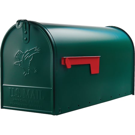 Gibraltar Elite T2 Large Green Steel Rural Post Mount Mailbox E1600GAM