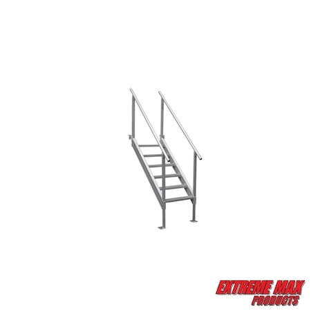 Extreme Max 3005.3846 Universal Mount Aluminum Dock Stair - 6-Step 3005.3846