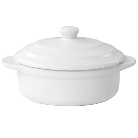 Martha Stewart Stoneware Casserole with Lid in White 128884.02