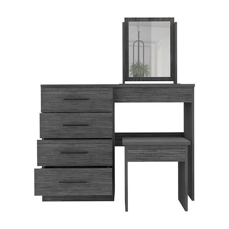 Homeroots 50" Gray Four Drawer Combo Dresser 492001