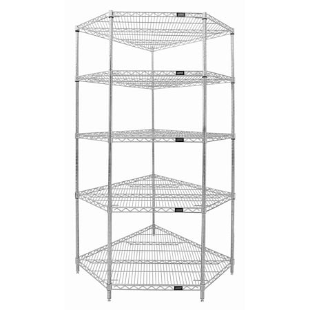 Quantum Storage Systems CORNER WIRE 5 SHELF KIT CHROME 54in WR54-1836CRNC-5