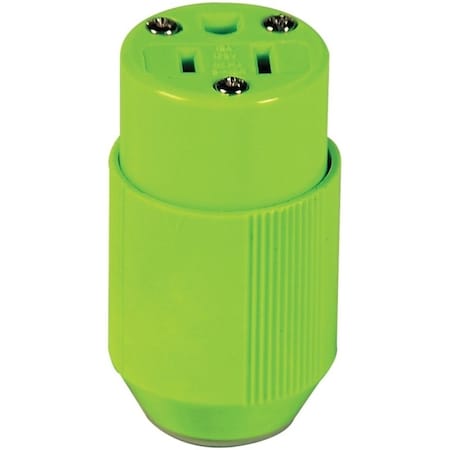 Eaton Wiring Devices Straight Blade Connector, 5-15R, 15 A, 125V AC, 2 Pole, 3 Wire, Green BP3487-4GN
