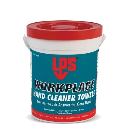 Lps 09200 WorkPlace Hand Cleaner Towels, 72 Towel Bucket 9200